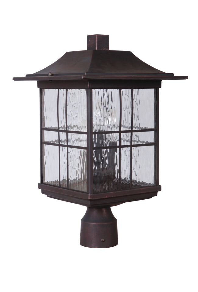 Z7825-ABZ - Dorset 3 Light 18" High Post Mount - Aged Bronze Brushed