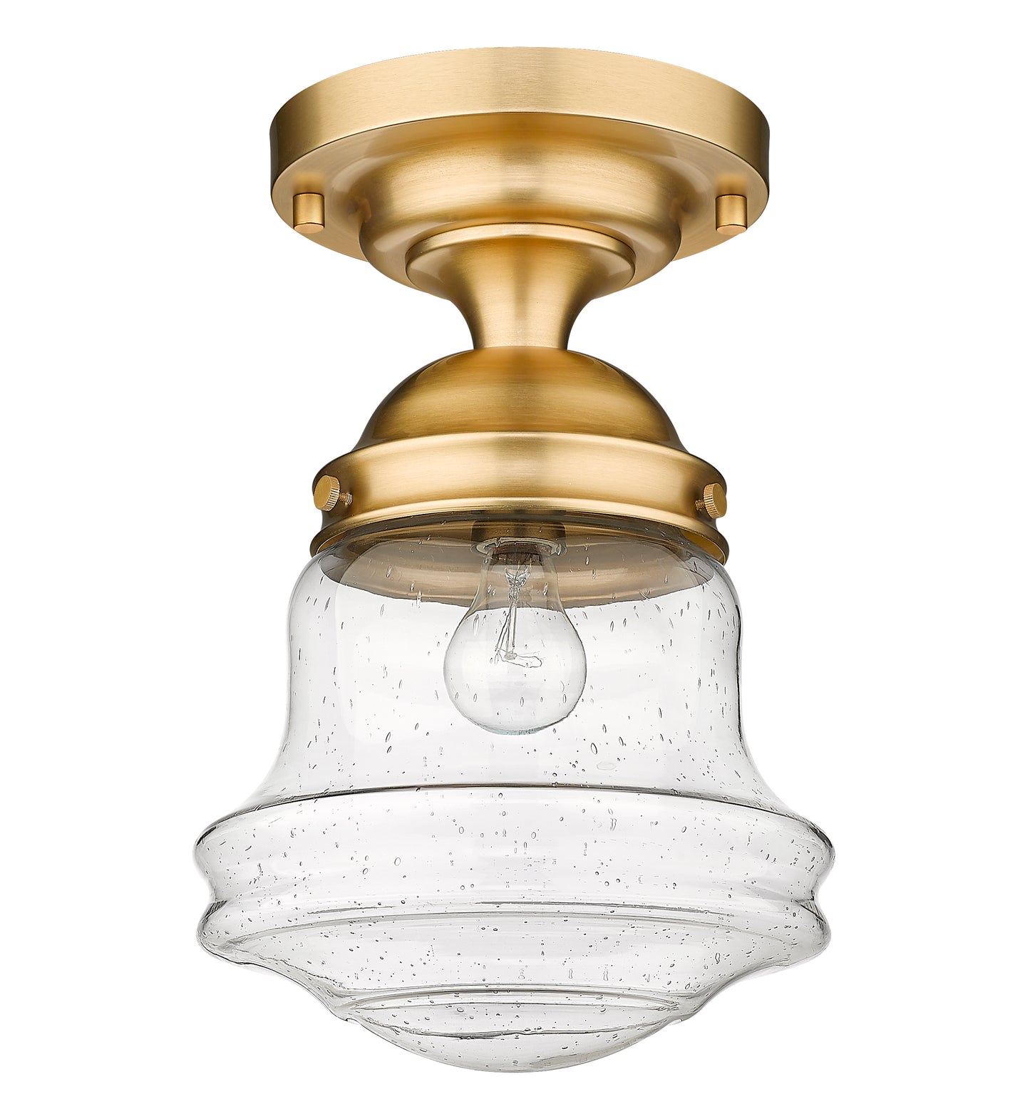 736F10-HBR - Vaughn 1 Light Flush 10" Mount - Heritage Brass