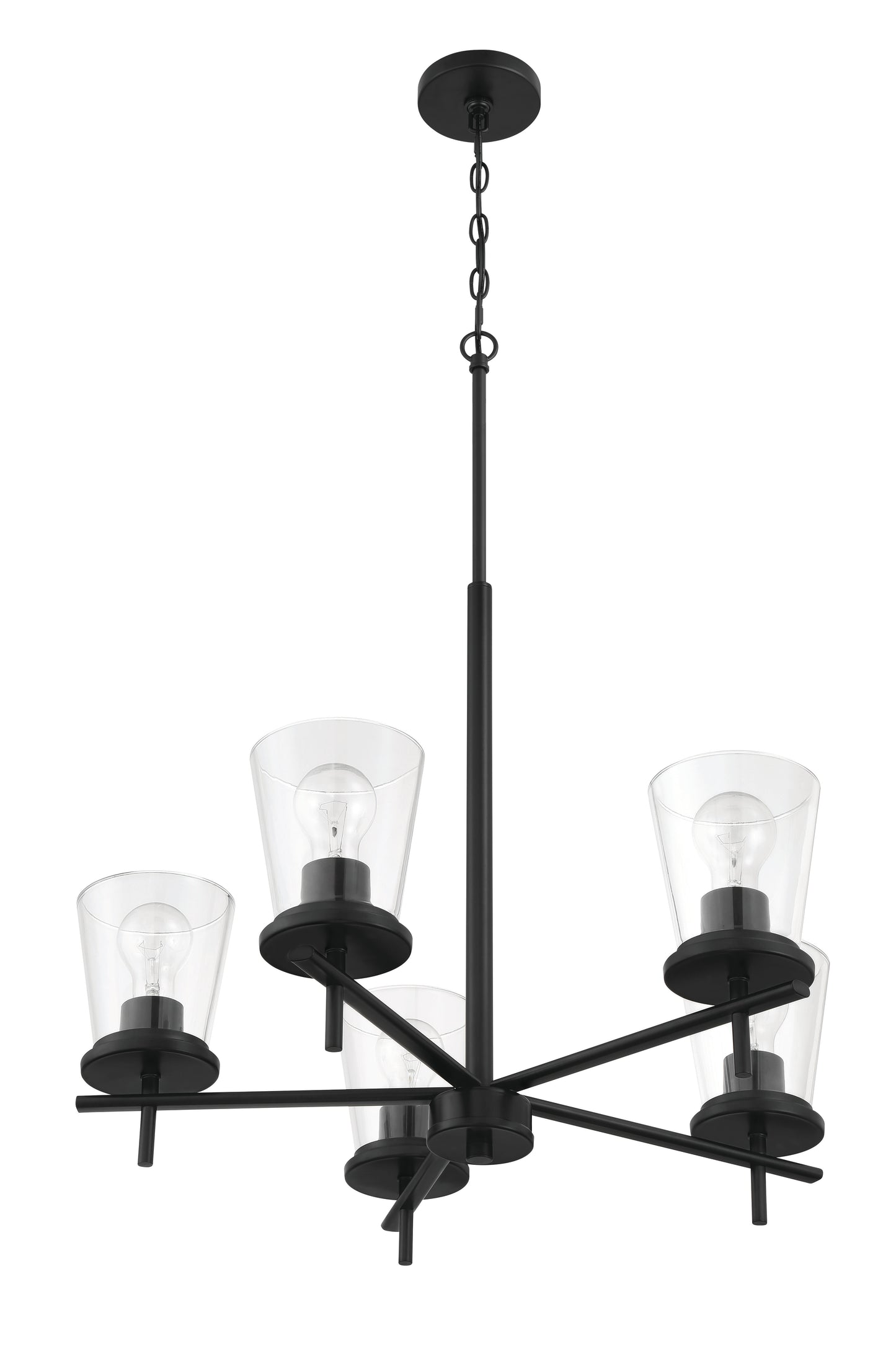60425-FB - Connell 5 Light 25" Wide Chandelier - Flat Black