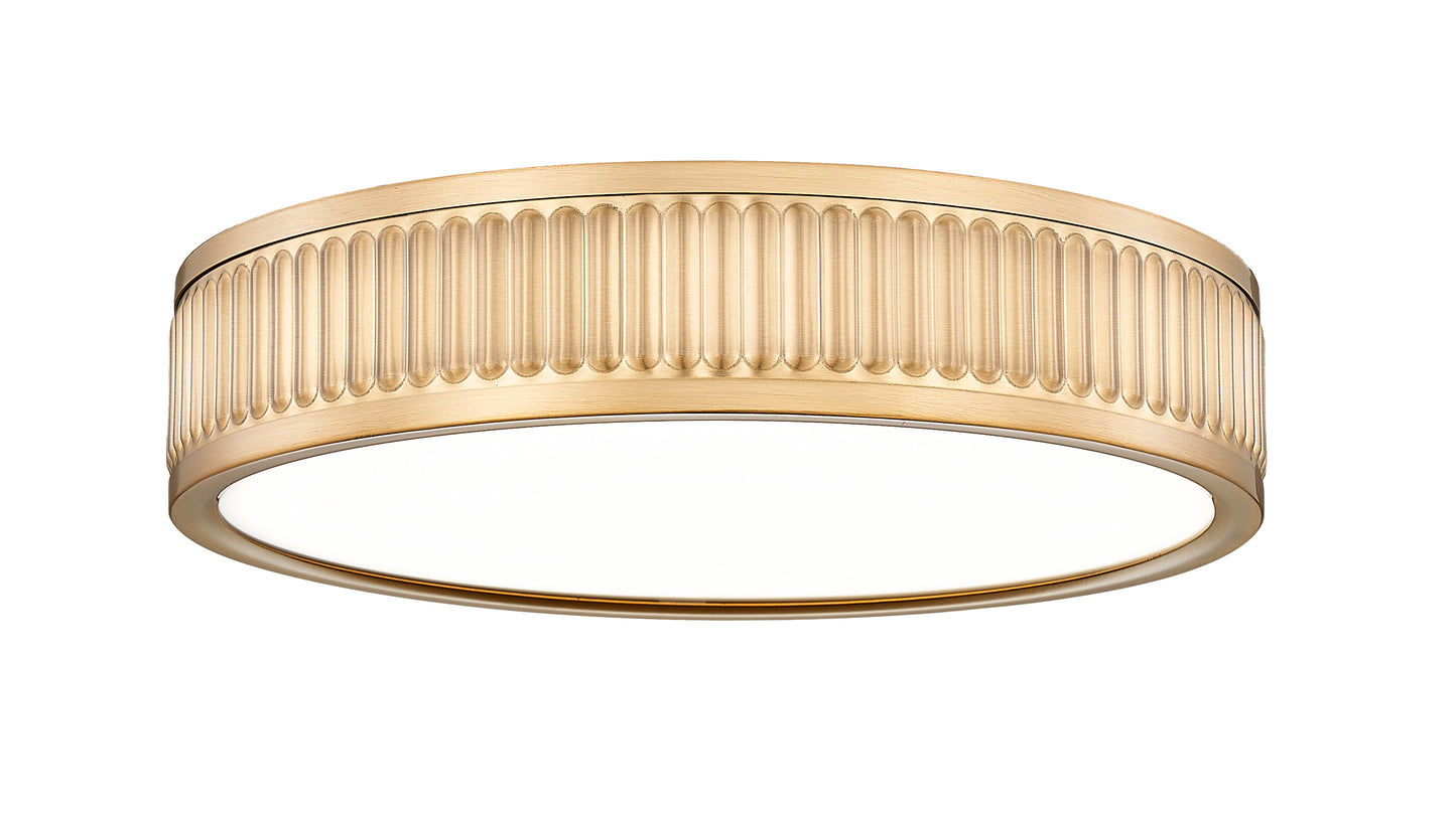1013F12-MGLD-LED - Stari 1 Light Flush 13" Mount - Modern Gold