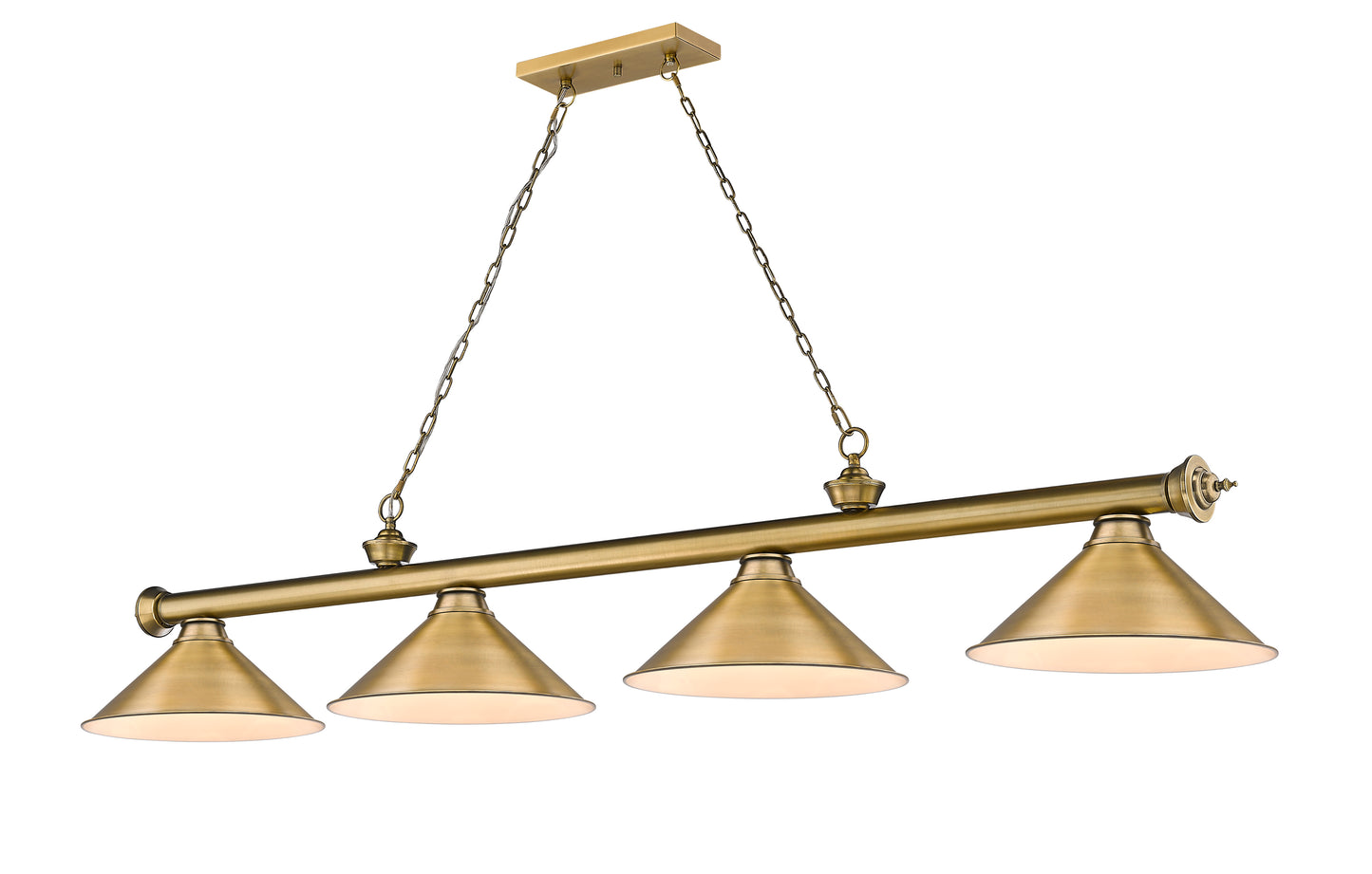 2306-4RB-RB15 - Cordon 4 Light 81" Billiard - Rubbed Brass
