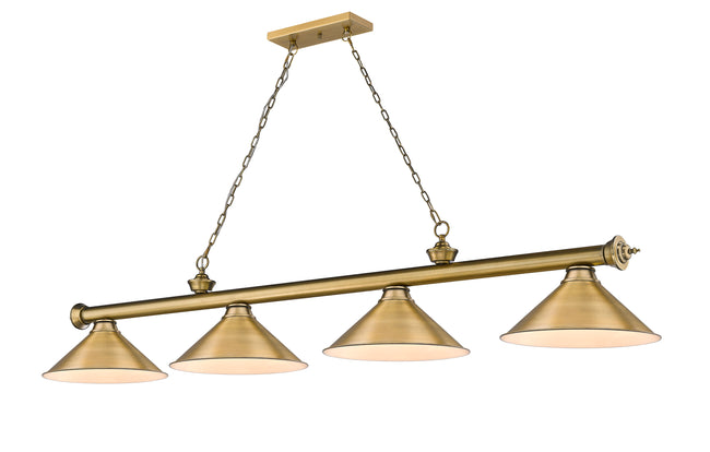 2306-4RB-RB15 - Cordon 4 Light 81" Billiard - Rubbed Brass