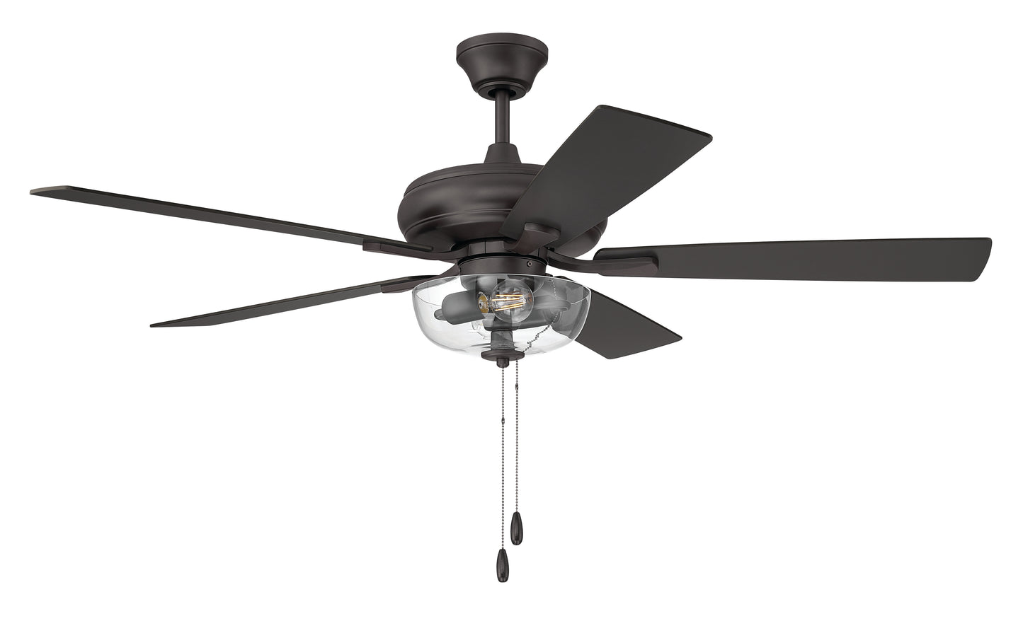 ECF201CBZ5-CBZWLN - EOS 2 Light Clear Bowl 52" Ceiling Fan 52" 5 Blade Ceiling Fan with Light Kit - Classic Bronze