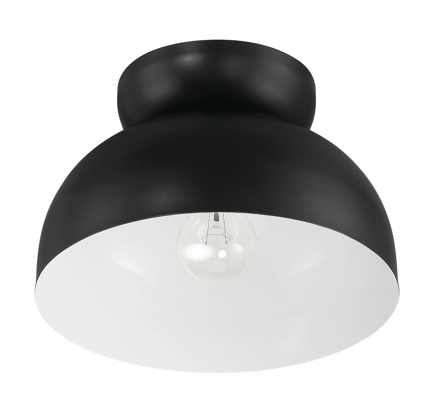 59181-FB - Ventura Dome 1 Light 10.5" Wide Flush Mount - Flat Black