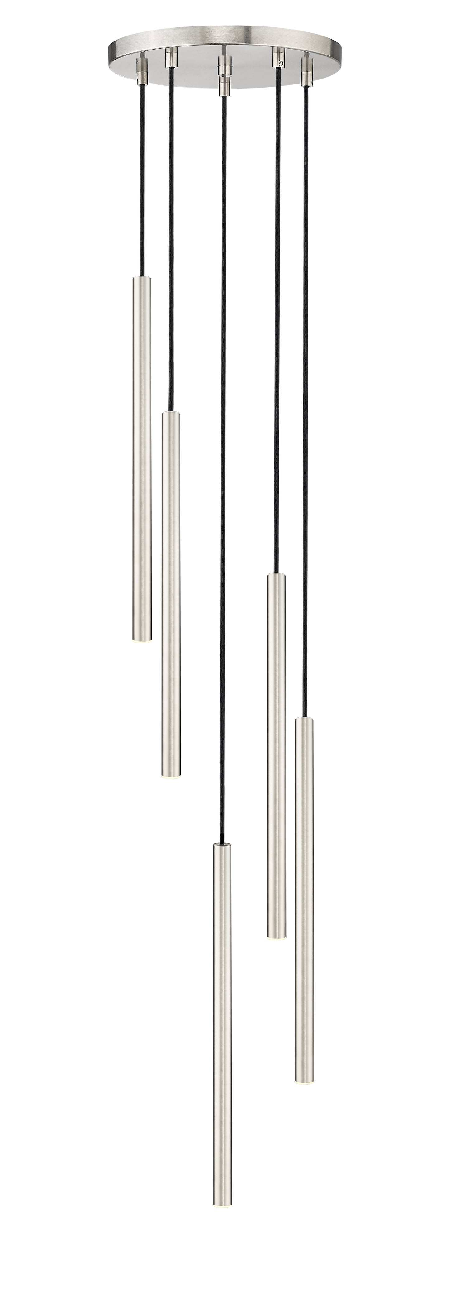919MP24-5R-BN-LED - Forest 5 Light 12" Chandelier - Brushed Nickel