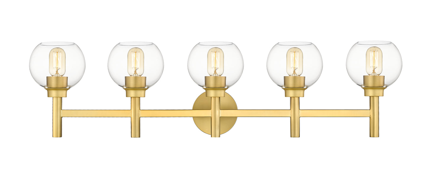7502-5V-BG - Sutton 5 Light 40" Vanity - Brushed Gold