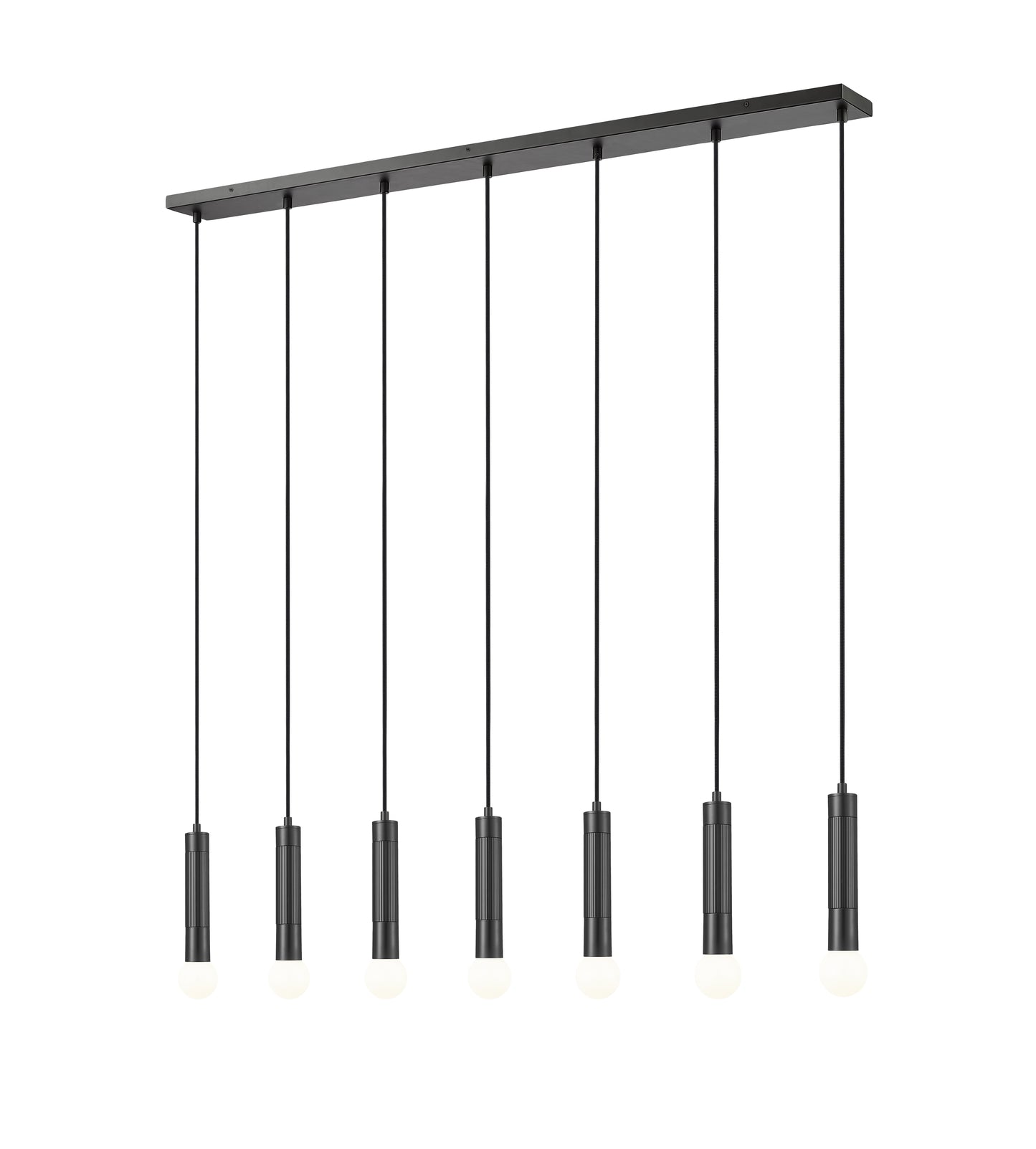 1956P-7L-MB - Stari 7 Light Linear 54" Chandelier - Matte Black