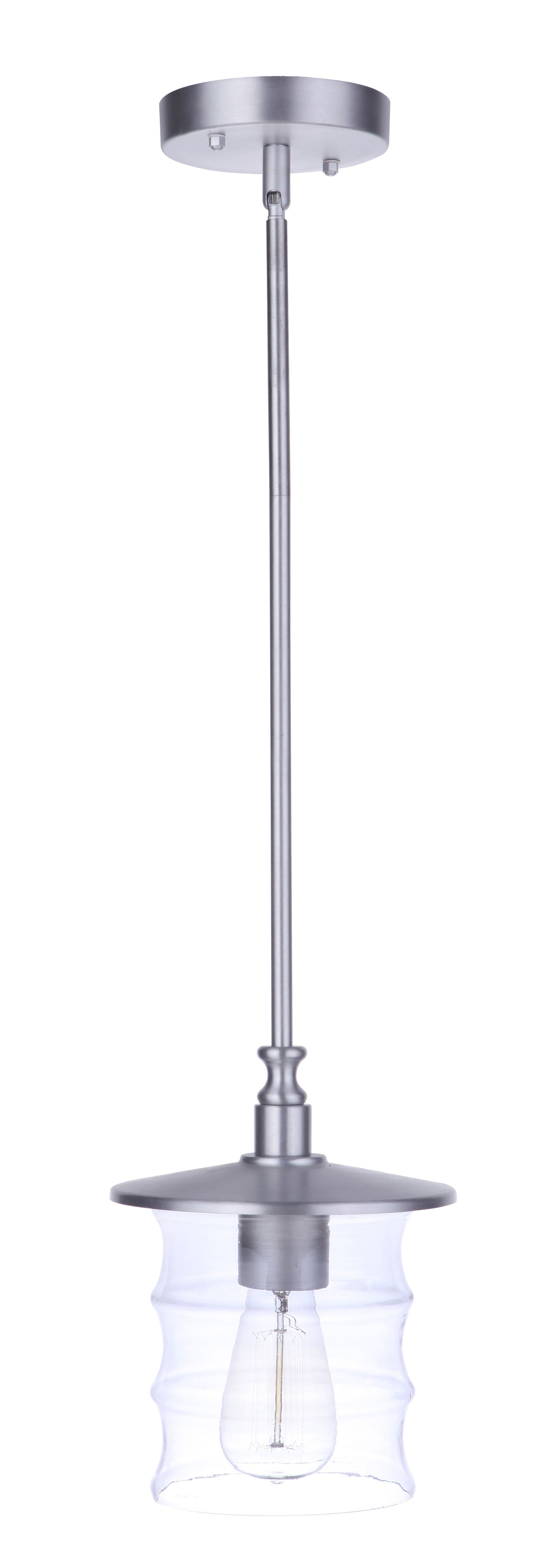 ZA3611-SA - Canon 1 Light 7.5" Wide Outdoor Pendant - Satin Aluminum