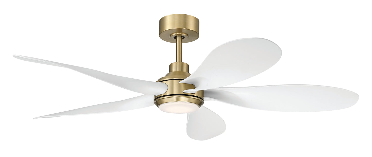 RSL52SBW5 - Rosalie 52" 5-Blade Indoor ceiling Fan 52" 5 Blade Ceiling Fan with Light Kit - Satin Brass