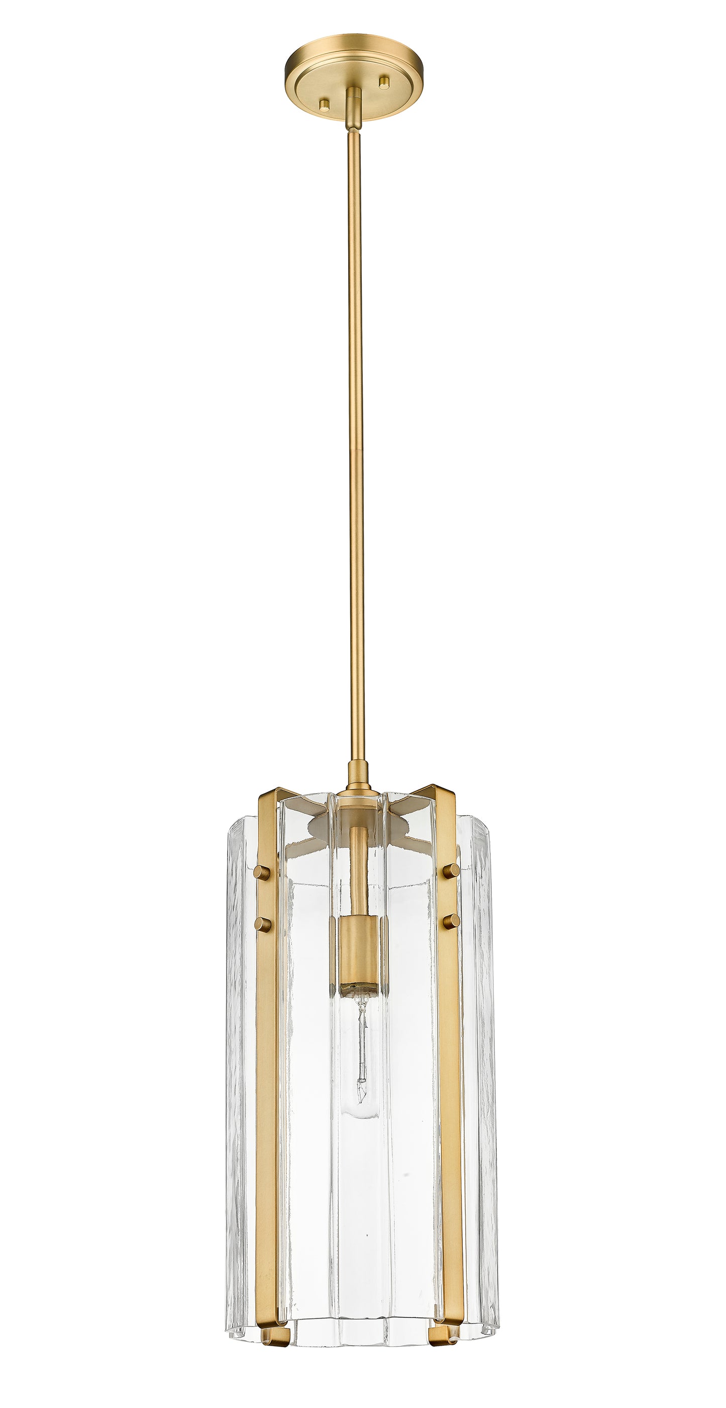 3036P8-RB - Alverton 1 Light 8" Pendant - Rubbed Brass