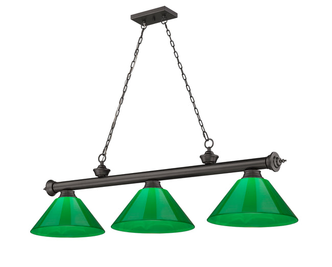 2306-3BRZ-PGR - Cordon 3 Light 57" Billiard - Bronze