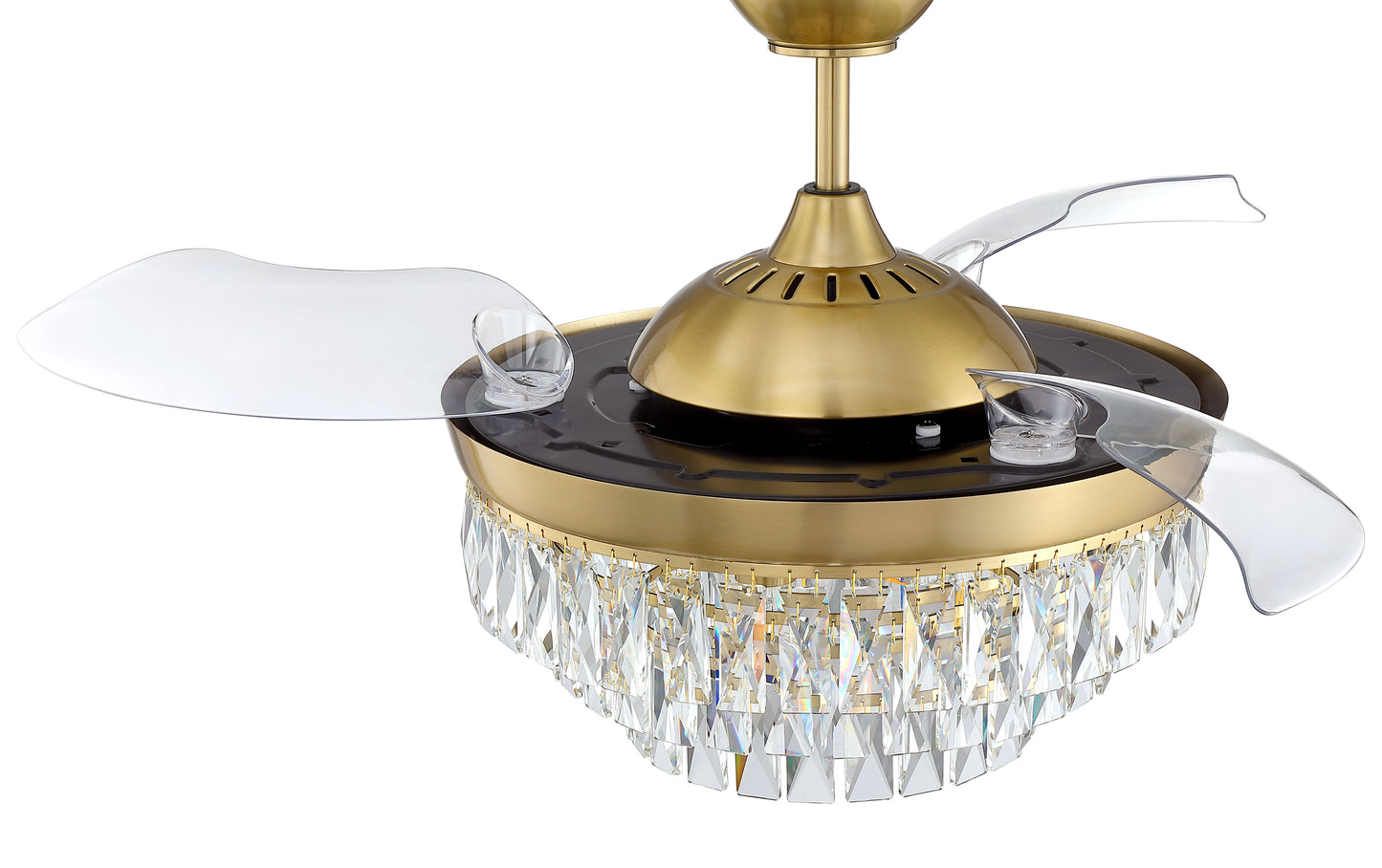 SOF42SB3 - Sofia 42 Hidden Blades 42" 3 Blade Ceiling Fan with Light Kit - Satin Brass
