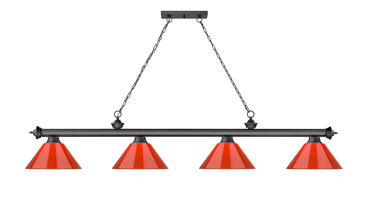 2306-4BP-PRD - Cordon 4 Light 81" Billiard - Bronze Plate