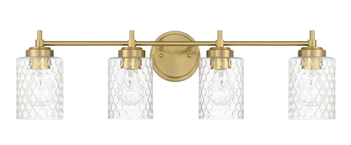 60504-SB - Claire 4 Light 30" Wide Vanity Light - Satin Brass