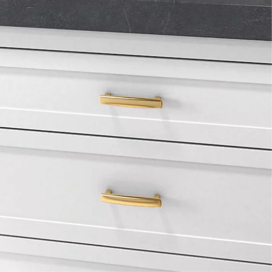 4362031 - 4" Centers - Severin Fayerman B Pull - Unlacquered Brass