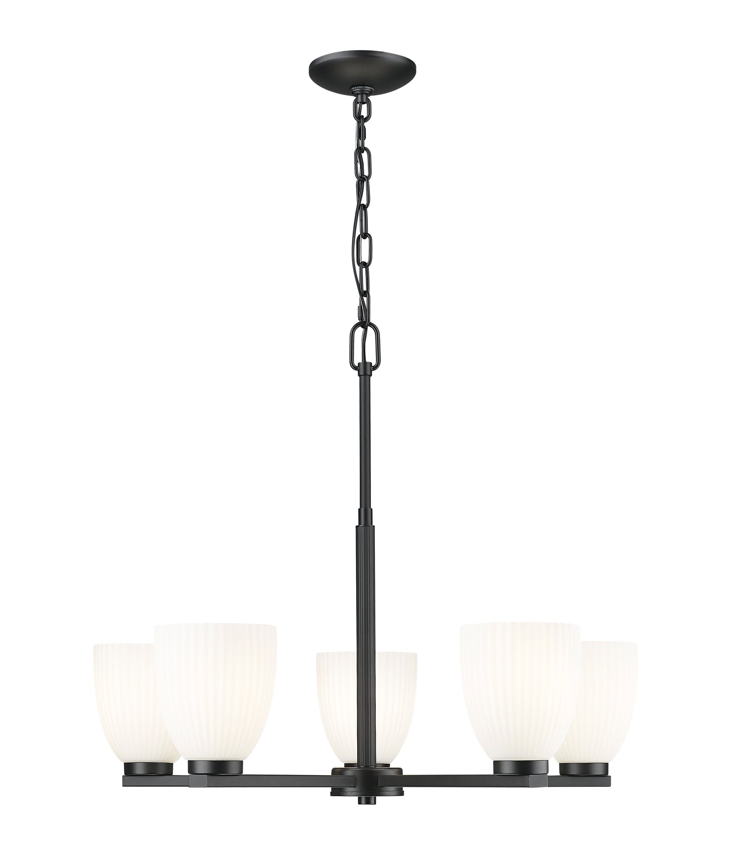7518-5MB - Naya 5 Light 25" Chandelier - Matte Black