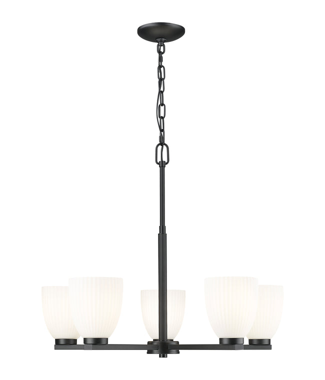 7518-5MB - Naya 5 Light 25" Chandelier - Matte Black