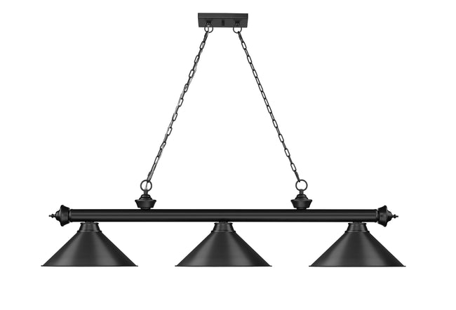 2306-3MB-MB15 - Cordon 3 Light 57" Billiard - Matte Black