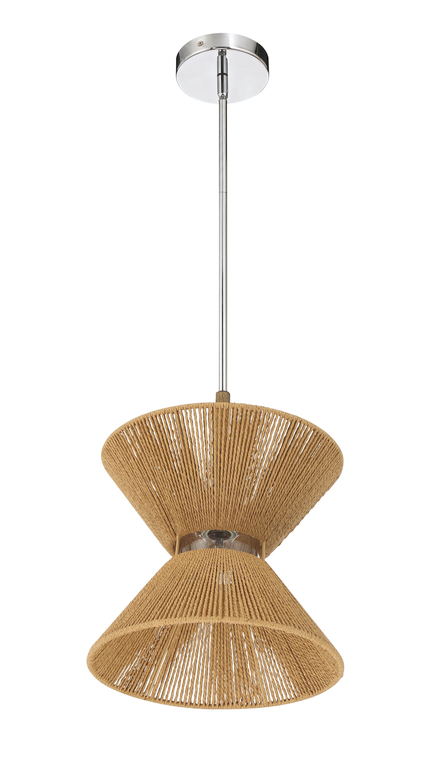58591-CHWAL - Serena 1 Light 12.13" Wide Pendant - Chrome / Walnut