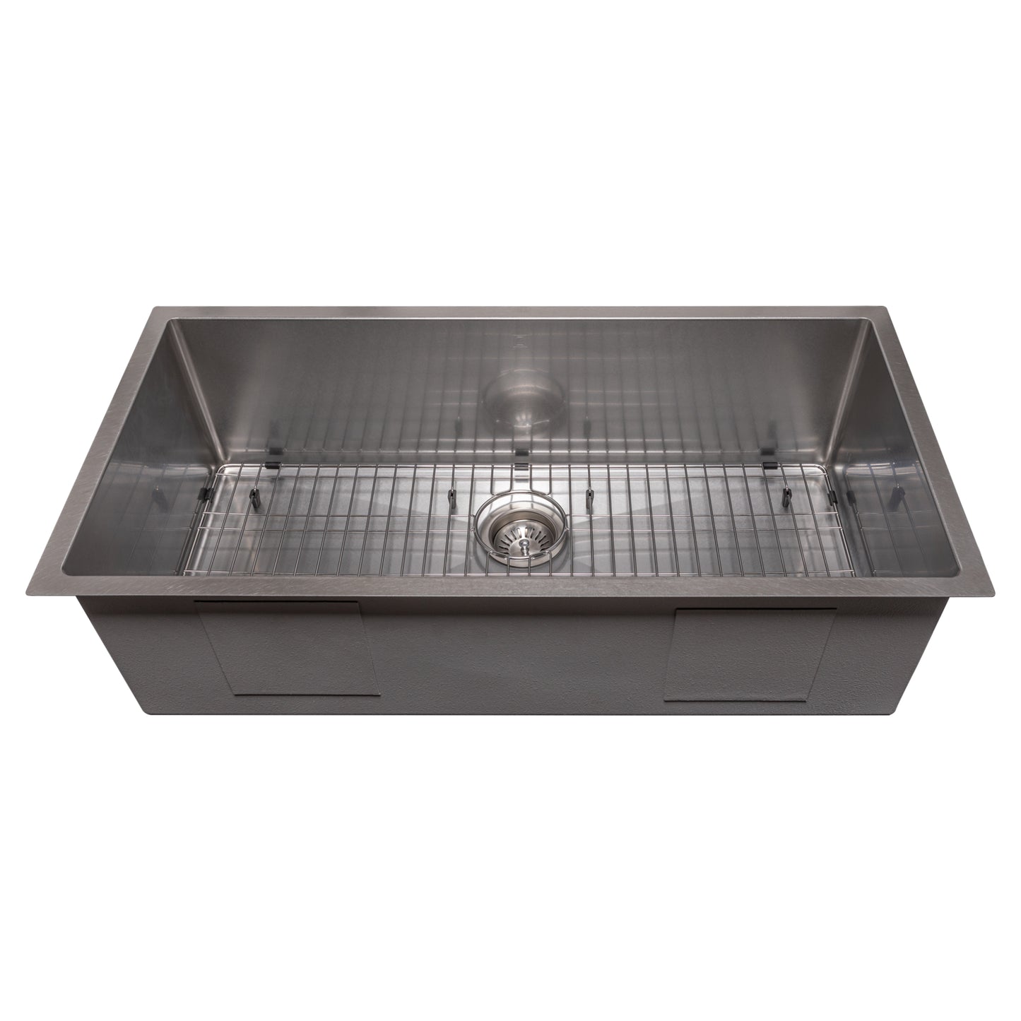 SRS-36S - 36" Meribel Undermount Single Bowl Satin Stainless Steel Kitchen Sink with Bottom Grid