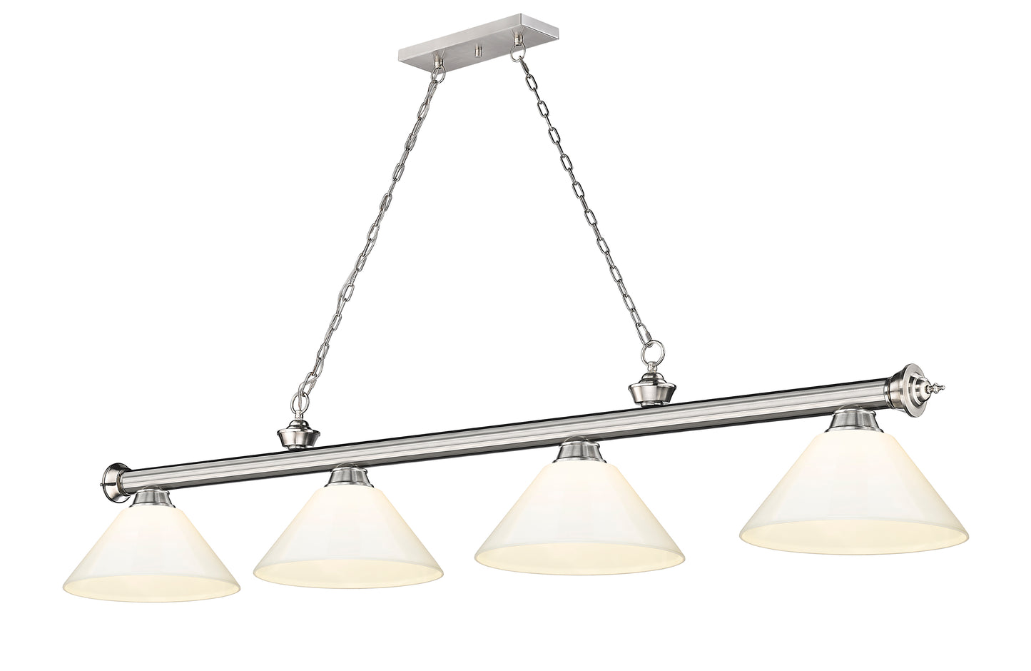 2306-4BN-PWH - Cordon 4 Light 81" Billiard - Brushed Nickel