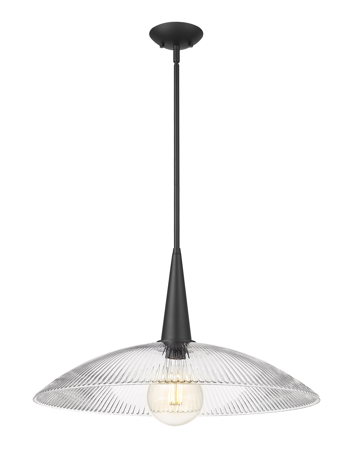 3051P24-MB - Lunelle 1 Light 24" Pendant - Matte Black