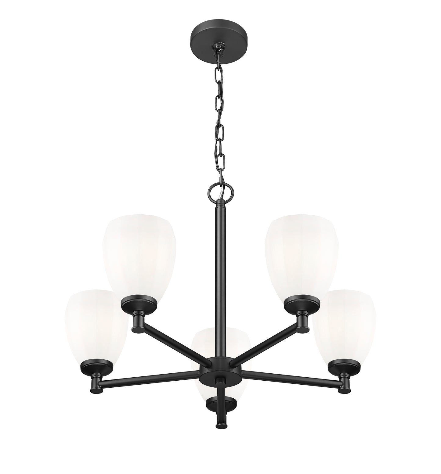 7004-5MB - Oren 5 Light 25" Chandelier - Matte Black