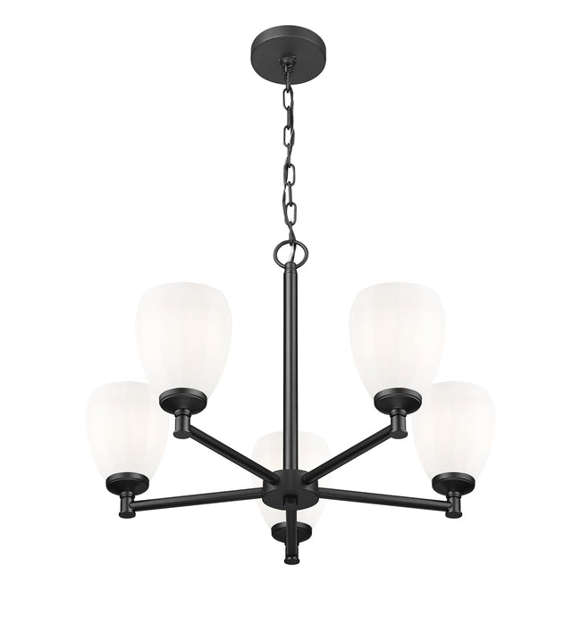 7004-5MB - Oren 5 Light 25" Chandelier - Matte Black