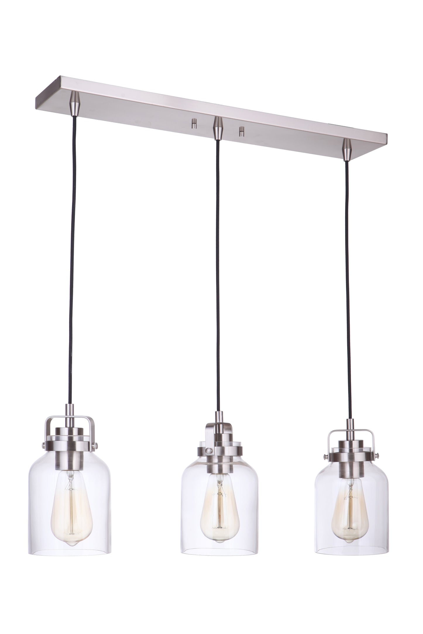 53693-BNK - Foxwood 3 Light 4.88" Wide Pendant - Brushed Nickel