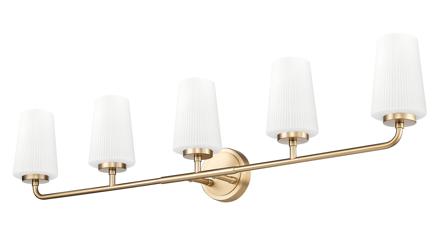 7005-5V-MGLD - Montford 5 Light 40" Vanity - Modern Gold