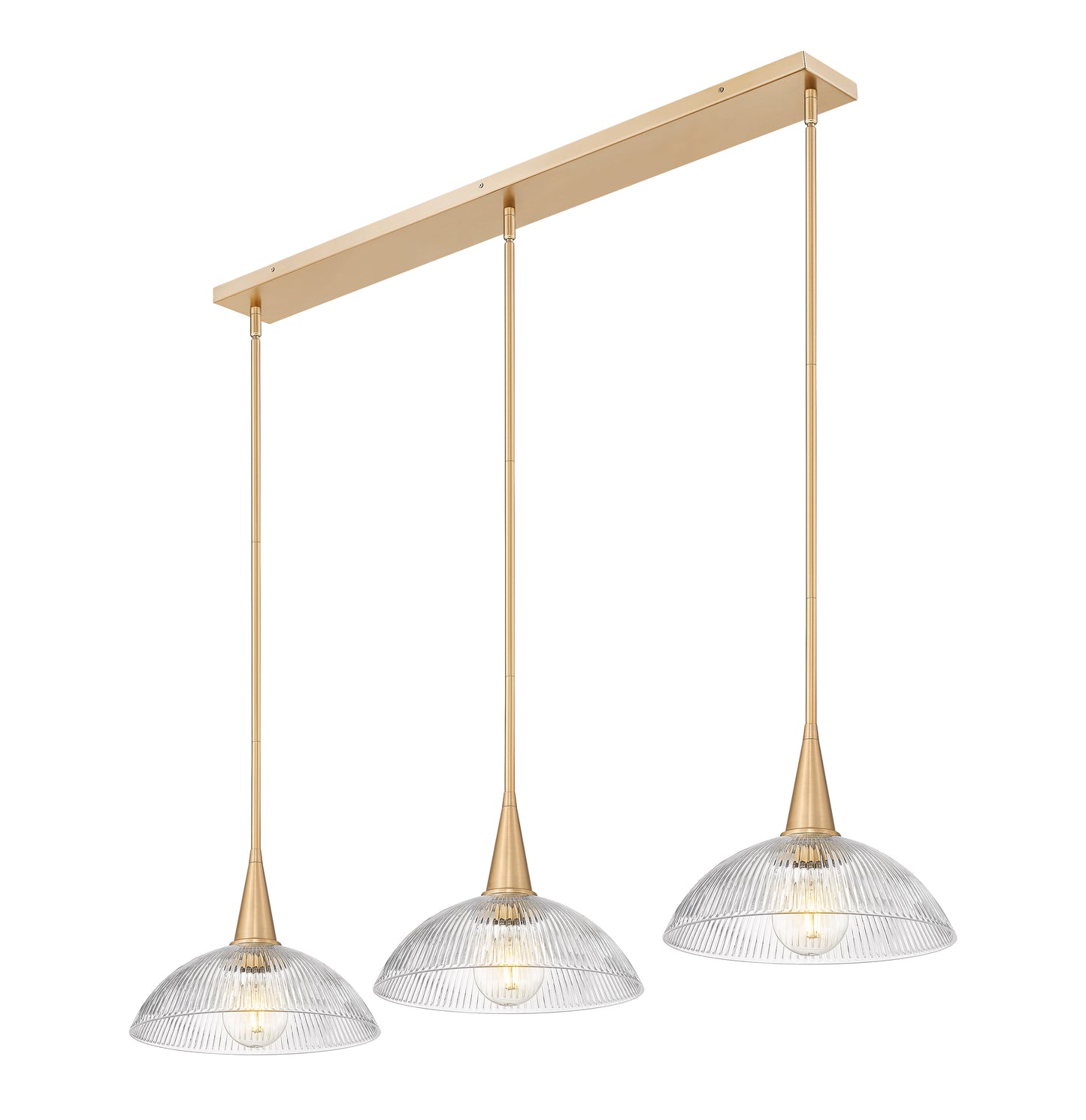 3051P12-3L-MGLD - Lunelle 3 Light Linear 52" Chandelier - Modern Gold