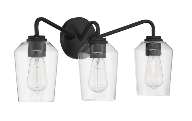 56103-FB - Shayna 3 Light 22" Wide Vanity Light - Flat Black