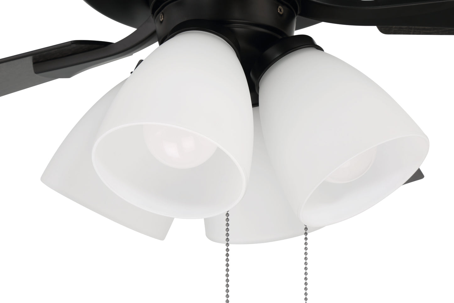 ECF114FB5-FBGW - Eos Frost 4 Light 52" 5 Blade Ceiling Fan with Light Kit - Flat Black