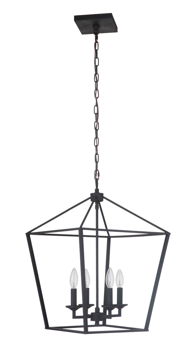 52935-FB - Flynt 4 Light 16" Wide Foyer Light - Flat Black