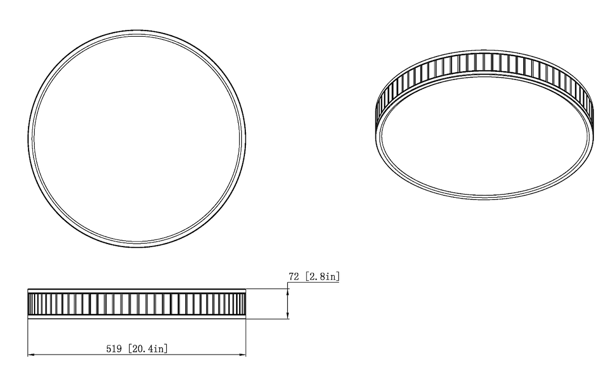 1005F20-MB-LED - Madison 1 Light Flush 20" Mount - Matte Black