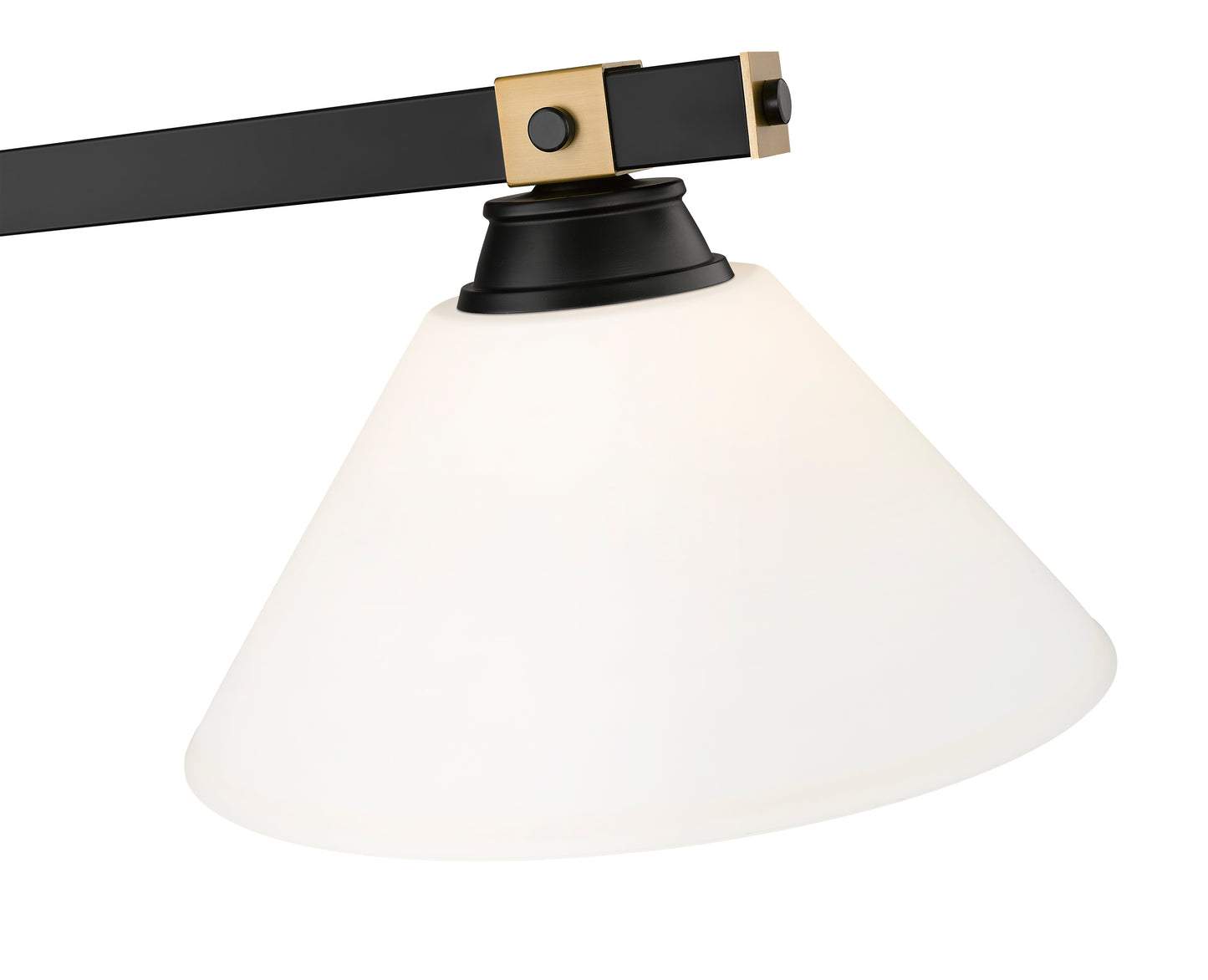 1955-3MB-RB-AMO14 - Bronte 3 Light 53" Billiard - Matte Black / Rubbed Brass