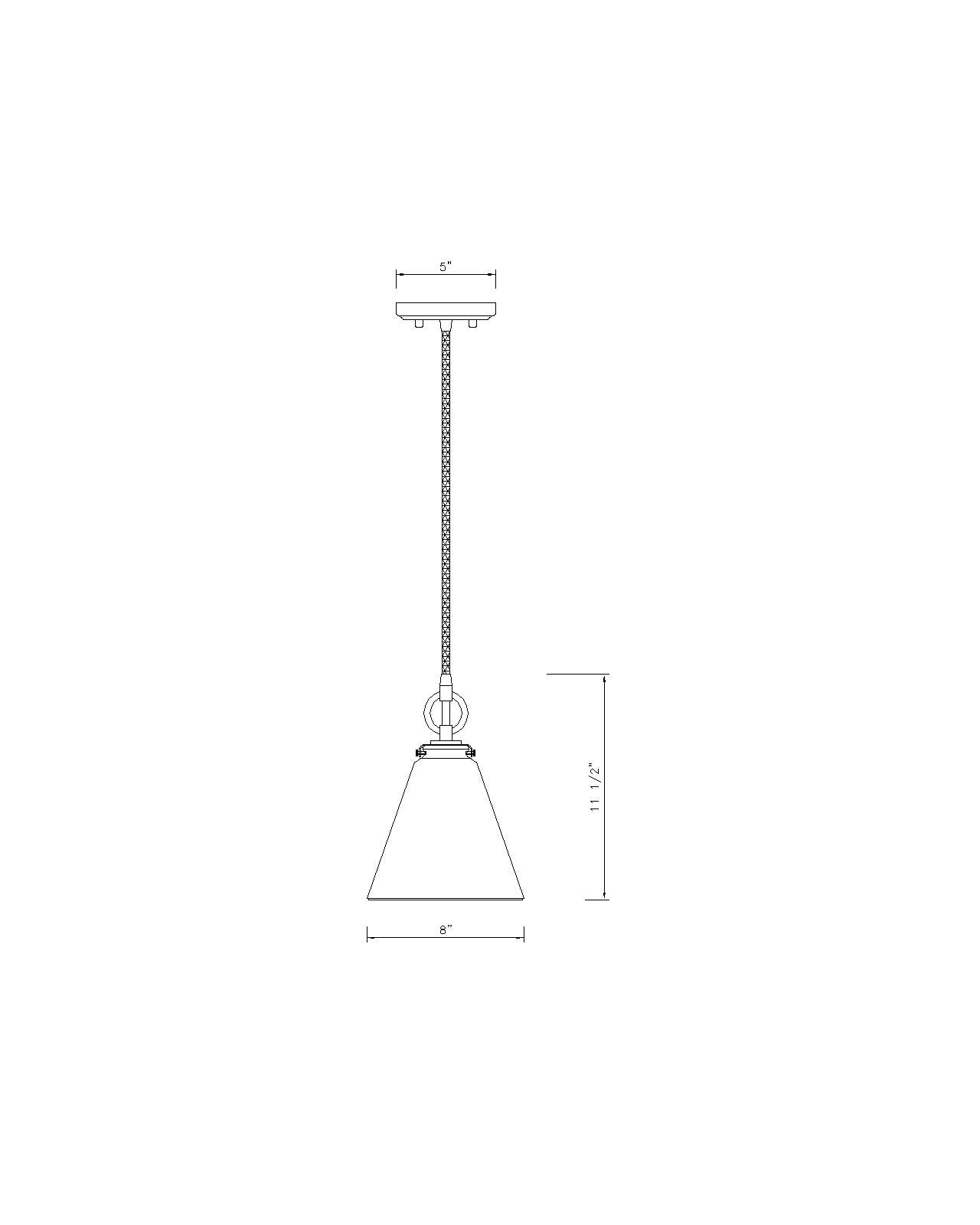 3034P8-PN - Harper 1 Light 8" Pendant - Polished Nickel