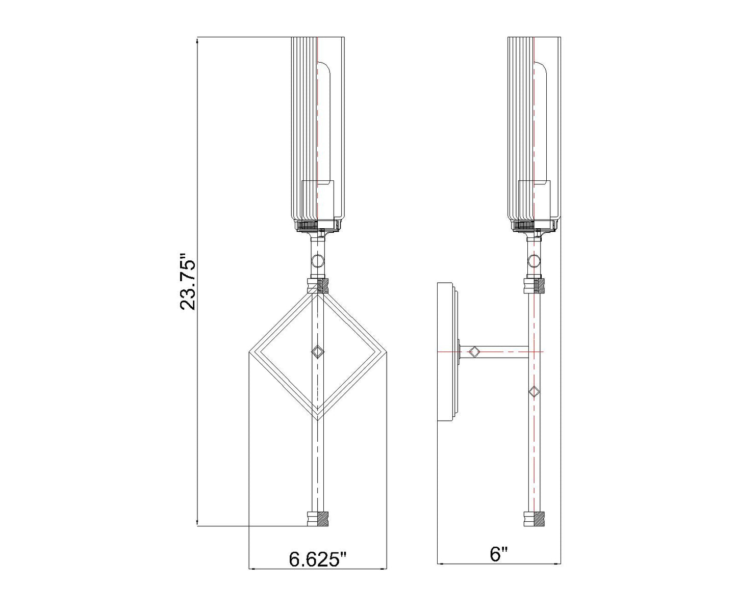 3047-1S-BN - Esme 1 Light Wall 24" Sconce - Brushed Nickel