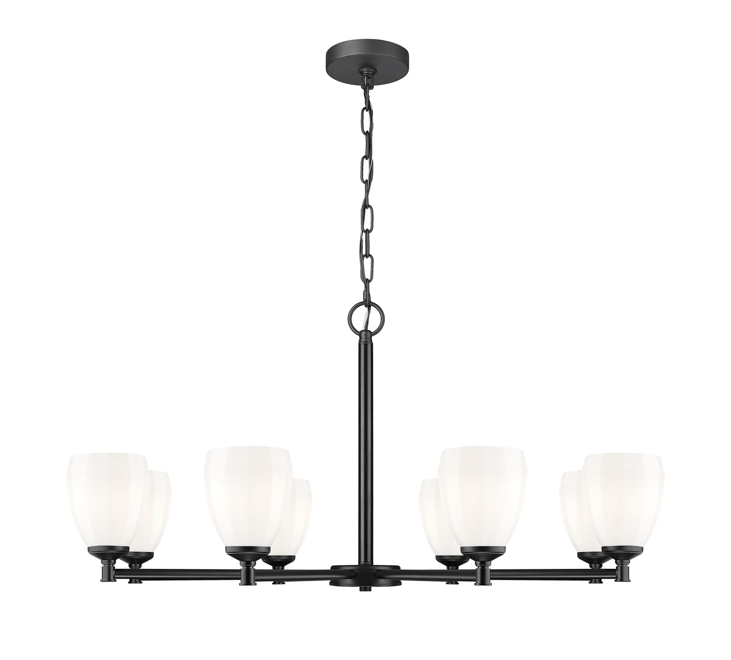 7004-8MB - Oren 8 Light 42" Chandelier - Matte Black