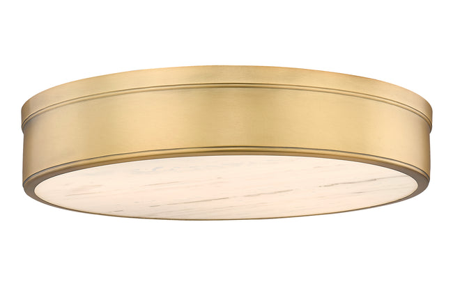 1944F22-RB-LED - Anders 3 Light Flush 22" Mount - Rubbed Brass