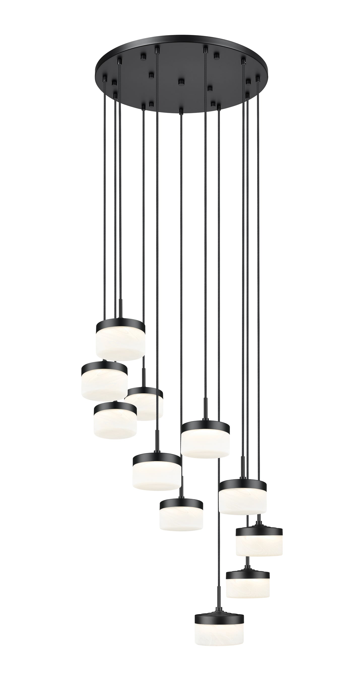 827P6-11R-MB-LED - Renaud 11 Light 28" Chandelier - Matte Black