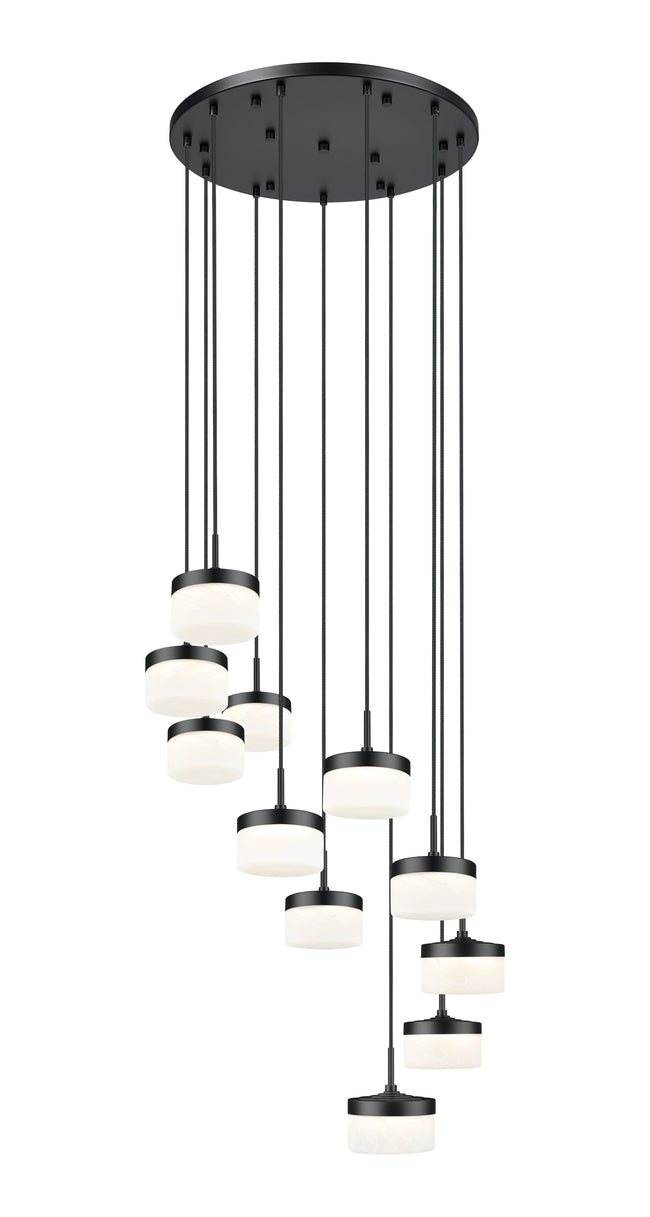 827P6-11R-MB-LED - Renaud 11 Light 28" Chandelier - Matte Black