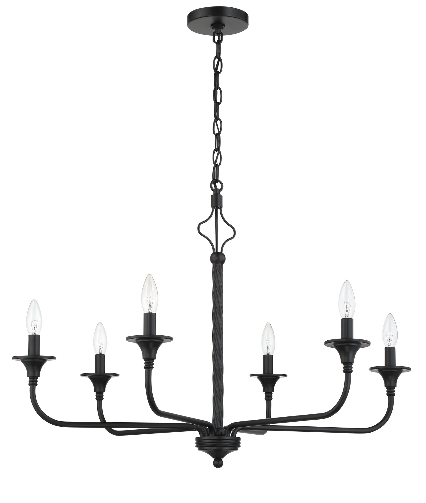 57026-FB - Jolenne 6 Light 32" Wide Chandelier - Flat Black