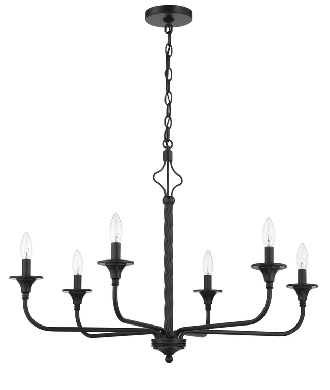 57026-FB - Jolenne 6 Light 32" Wide Chandelier - Flat Black