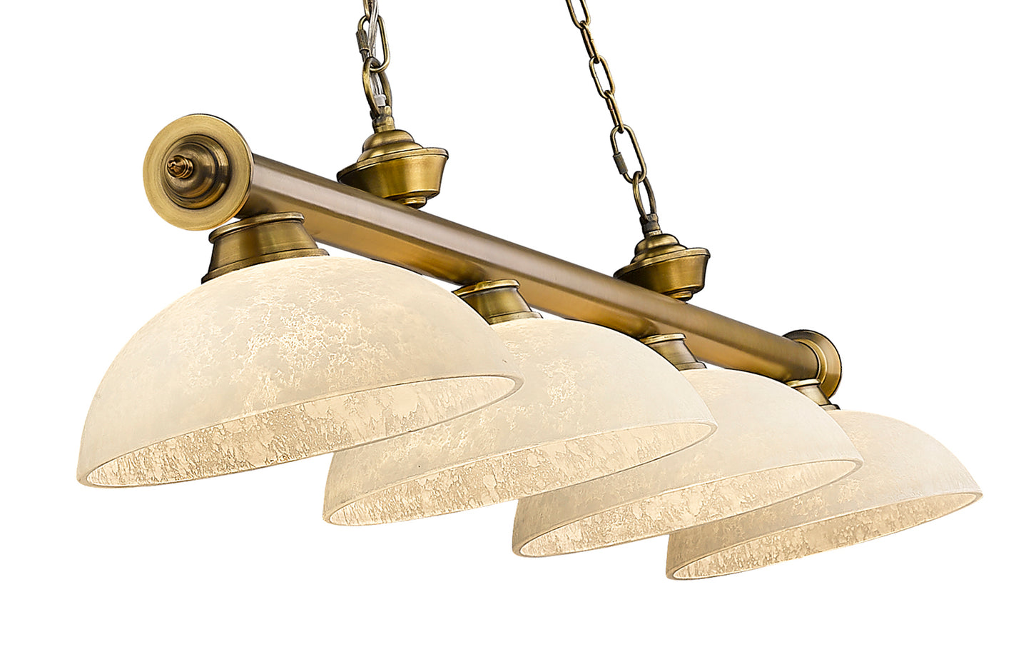 2306-4RB-DGM14 - Cordon 4 Light 81" Billiard - Rubbed Brass