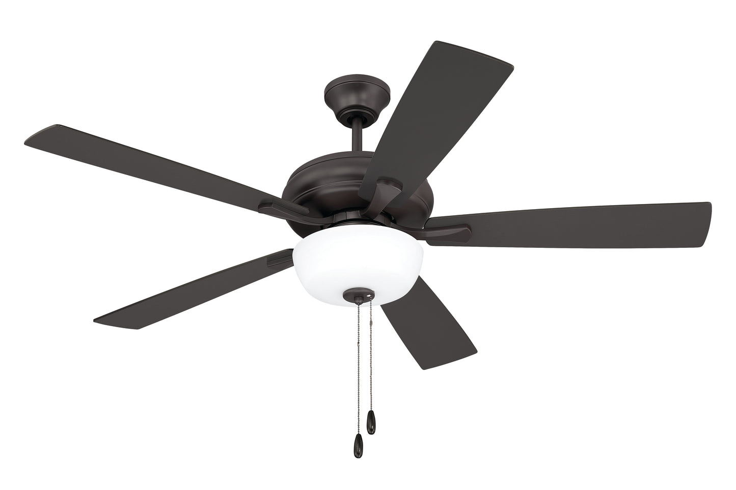 ECF211CBZ5-CBZWLN - EOS 2 Light Frosted White Bowl 52" Ceiling Fan 52" 5 Blade Ceiling Fan with Light Kit - Classic Bronze