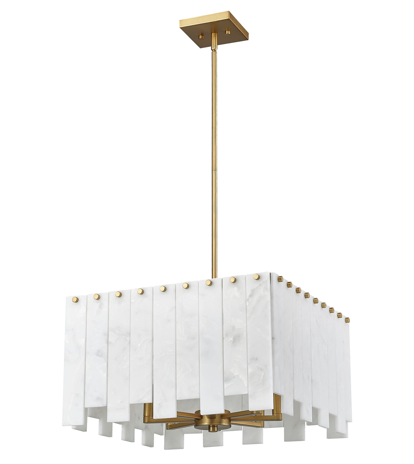 345P20-RB - Viviana 8 Light 20" Chandelier - Rubbed Brass