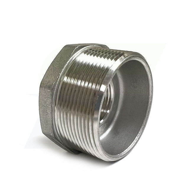 K414-3220 - 2" x 1-1/4" Threaded Hex Head Bushing, 304 Stainless Steel