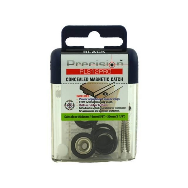PLS12PRO-BLK – Concealed Magnetic Catch – Adjustable Strength, Black