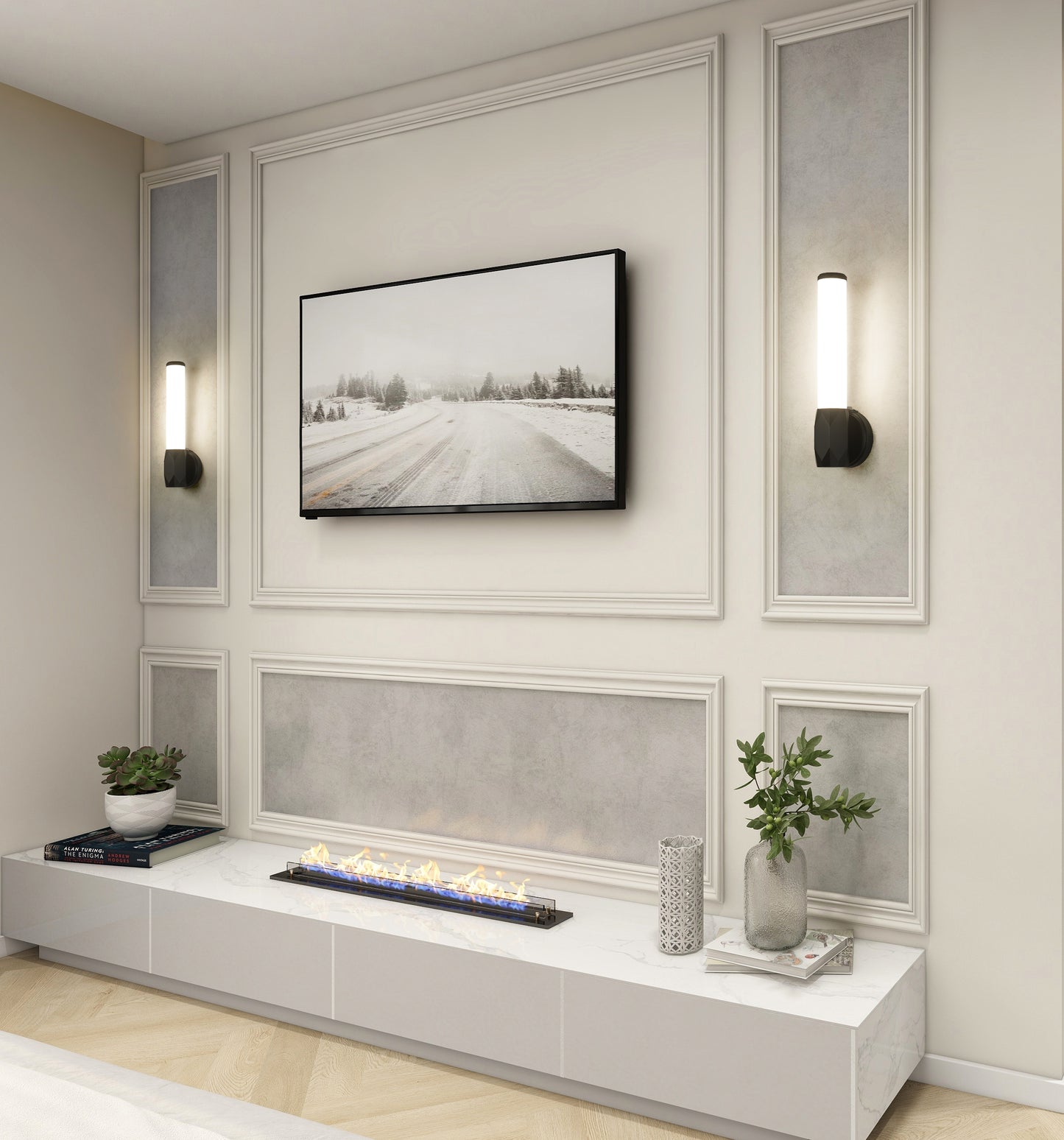 1010-1S-MB-LED - Cooper 1 Light Wall 16" Sconce - Matte Black